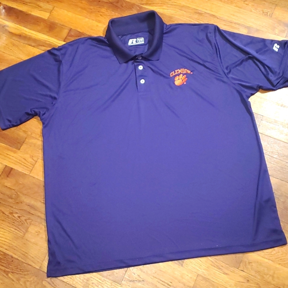 VINTAGE Russell CLEMSON TIGERS Golf Shirt / Polo Size XXL